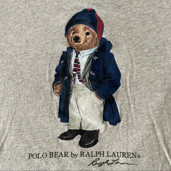 Ralph Lauren Polo Bear Gray T-Shirt - Picture 2 of 6